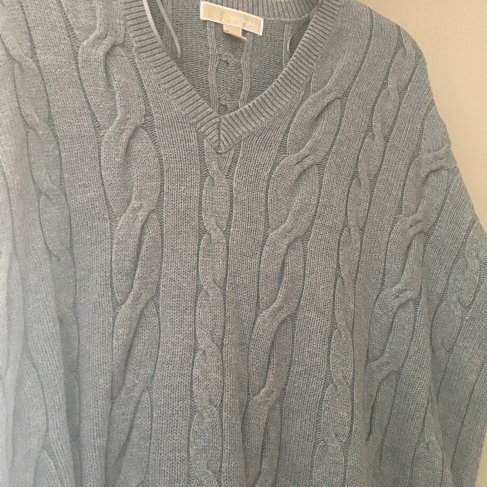 MICHAEL KORS GREY CABLE KNIT SWEATER